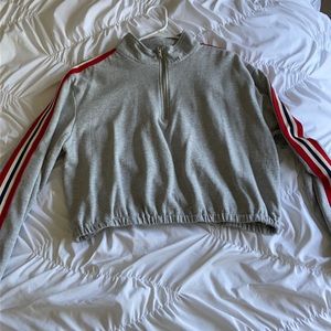 Cropped quarter zip sweatshirt